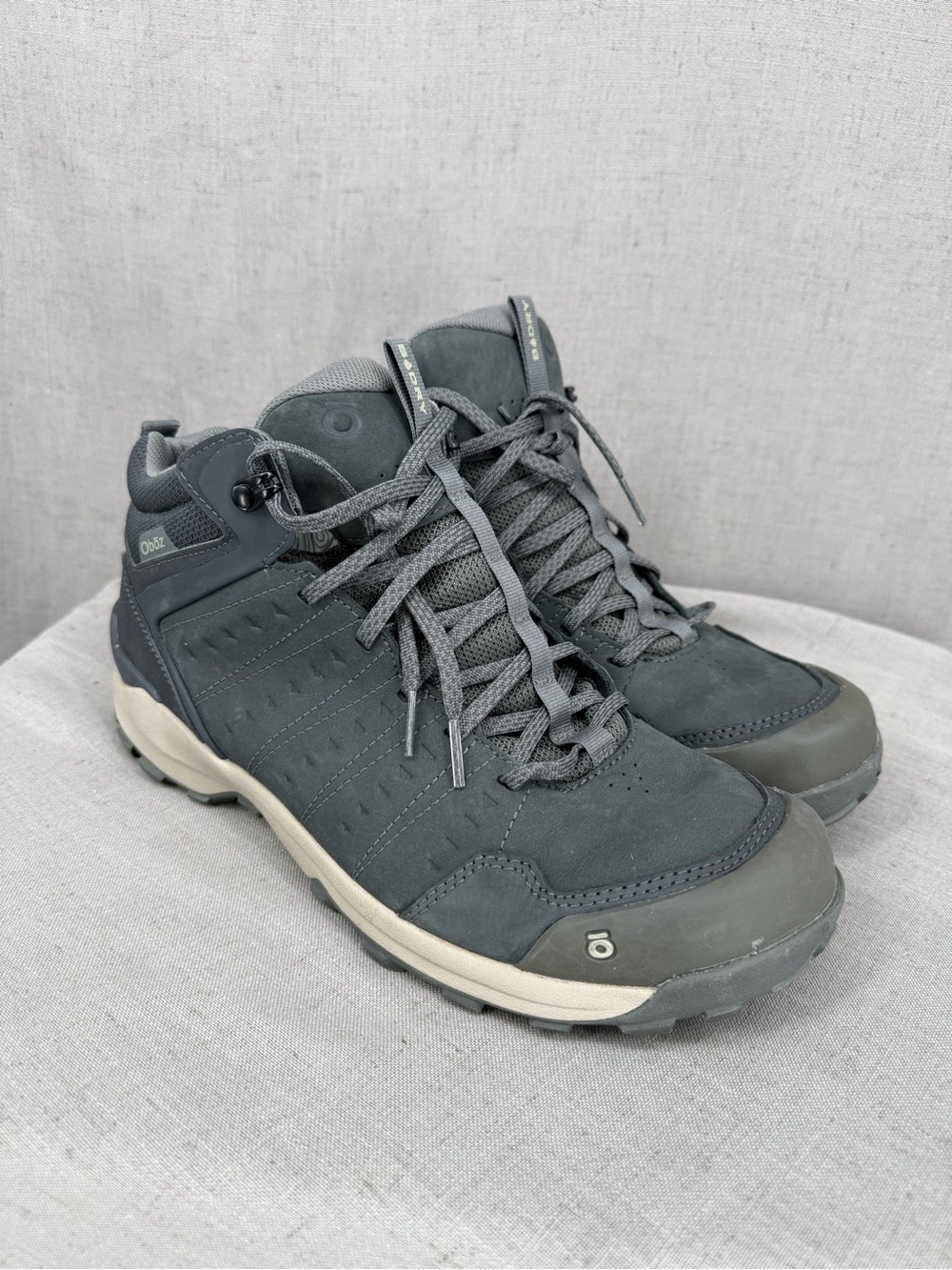 Oboz Sypes Mid B-Dry Men’s Sz 10 Dark Sage Grey Waterproof Hiking Boots